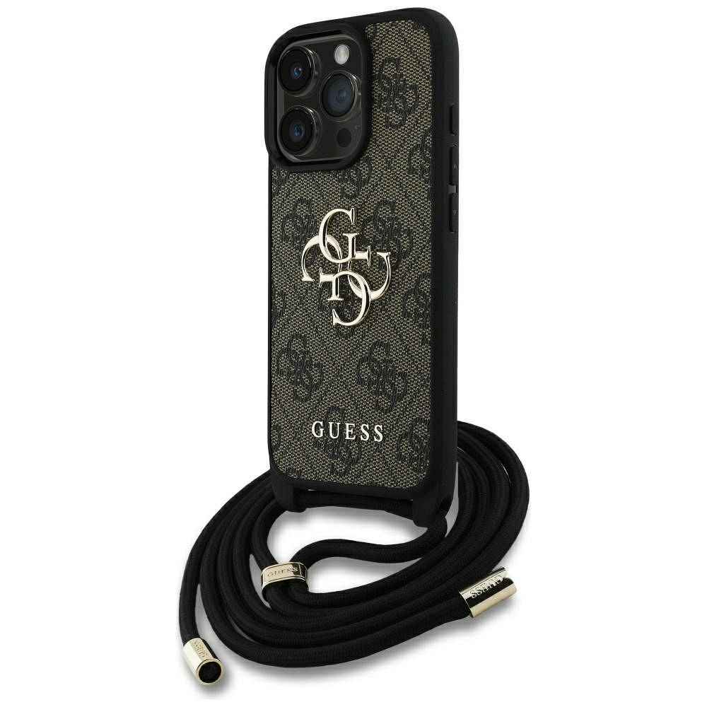 GUESS futerał do IPHONE 16 Pro Max GUHCP16XP4GMGCRW (CBDY PU 4G Big Logo W/Cord Strap) brązowy