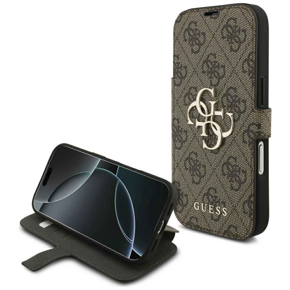 GUESS kabura do IPHONE 17 Pro GUBKP17L4GMGBR (PU 4G Metal Logo) brązowa