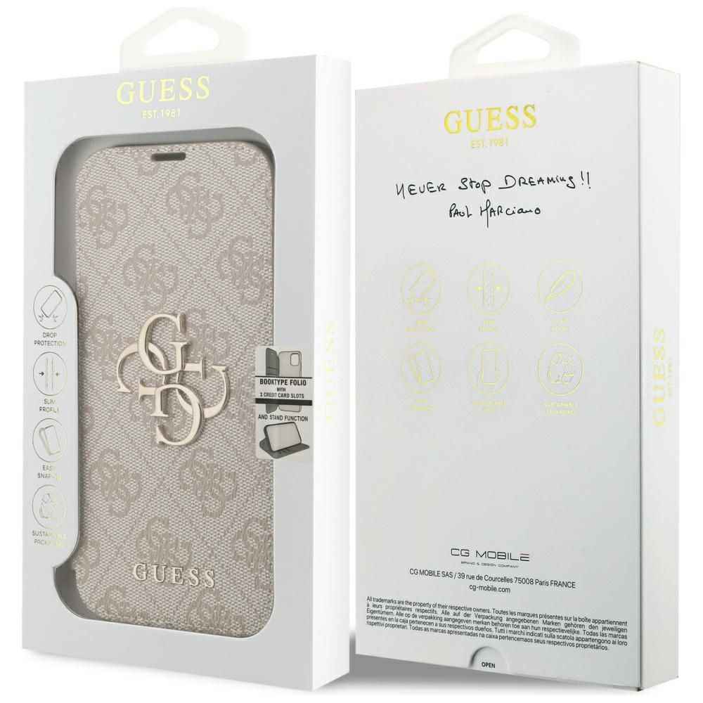 GUESS kabura do IPHONE 17 Pro GUBKP17L4GMGPI (PU 4G Metal Logo) różowa