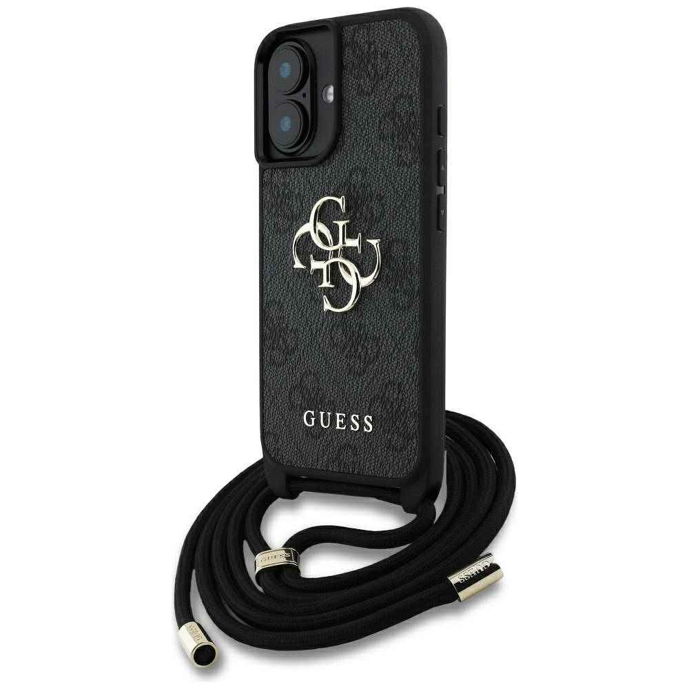 GUESS futerał do IPHONE 16 GUHCP16SP4GMGCRK (CBDY PU 4G Big Logo W/Cord Strap) czarny