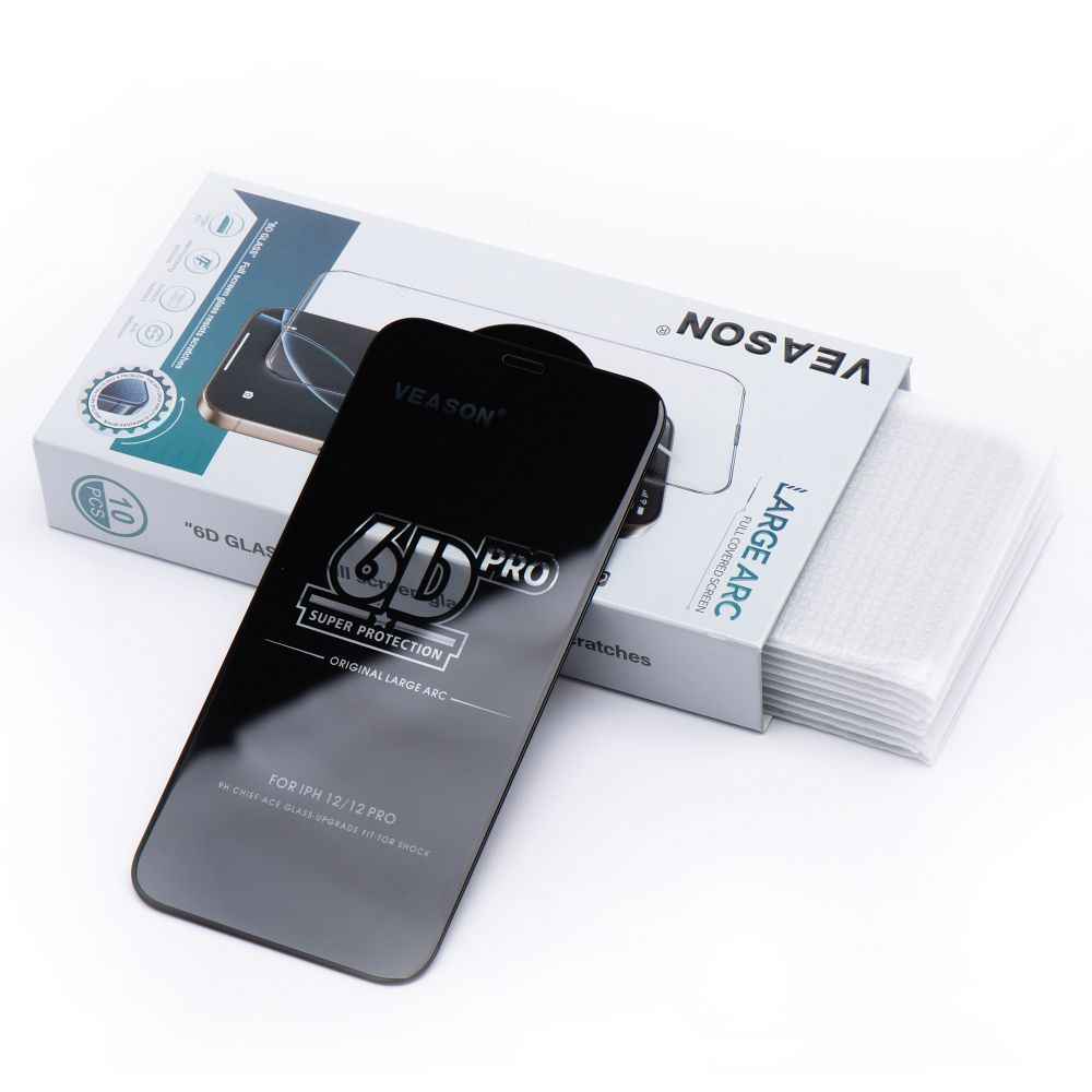 Szkło Hartowane 6D Pro Veason Glass (SET 10in1) - do Iphone 12 Pro Max czarny