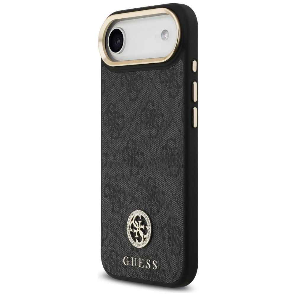 GUESS futerał do IPHONE 17 Air kompatybilny z MagSafe GUHMP17MP4G4DCSK (PU W/ Strass Logo & Big Strap Metal Buttons) czarny