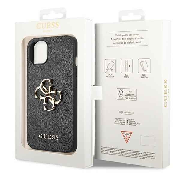 GUESS futerał do IPHONE 13 / 14 / 15 GUHCP14S4GMGGR (4G Big Metal Logo) szary