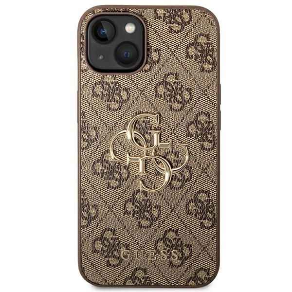 GUESS futerał do IPHONE 13 / 14 / 15 GUHCP14S4GMGBR (4G Big Metal Logo) brązowy