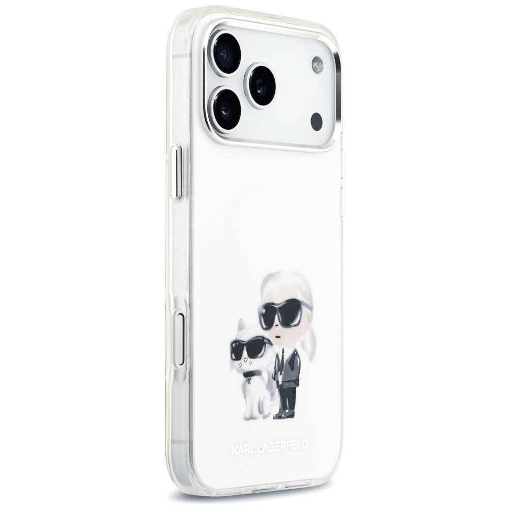 KARL LAGERFELD futerał do IPHONE 17 Pro Max kompatybilny z MagSafe KLHMP17XHMKCAQOH (IML Aquarelle K&C & Logo) biały
