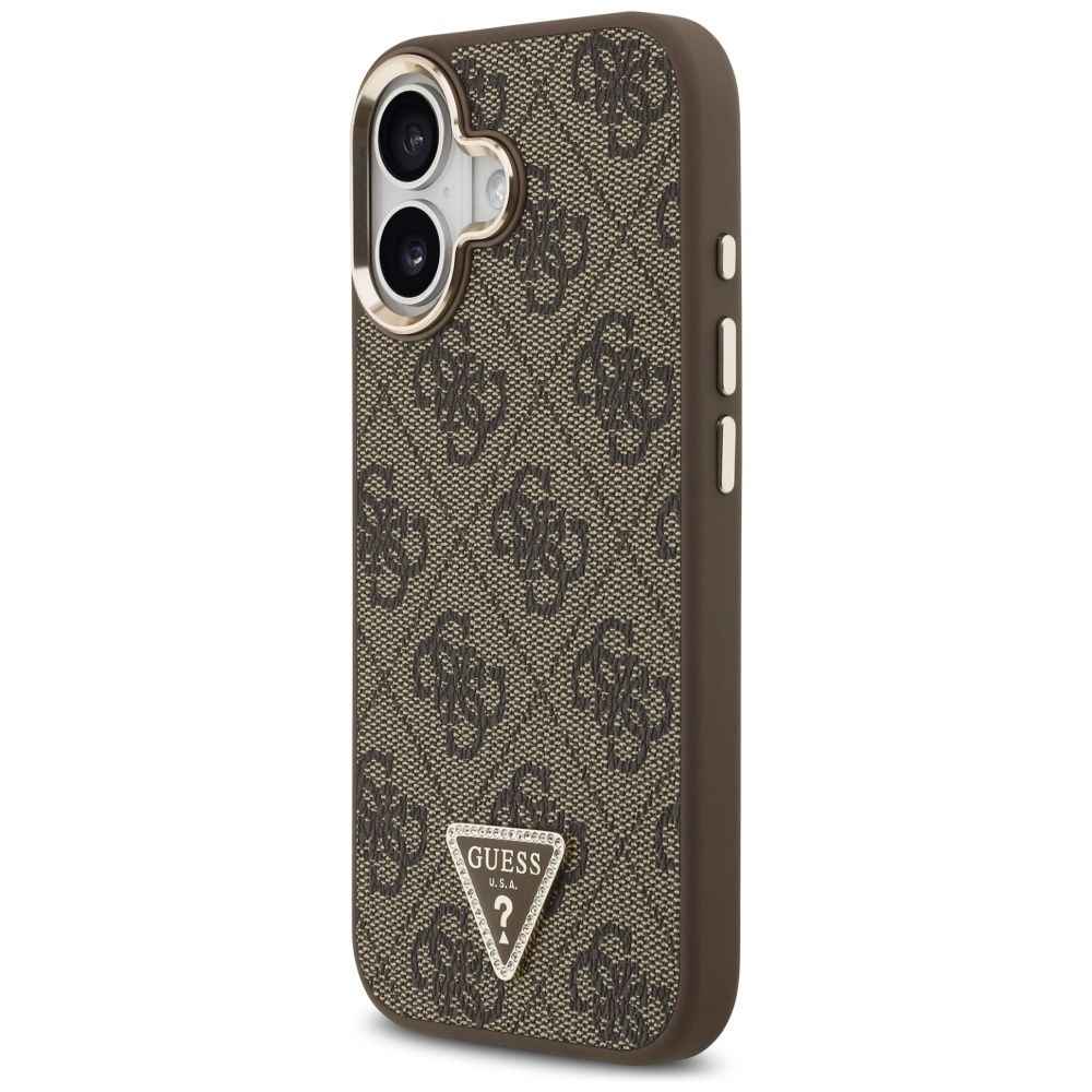 GUESS futerał do IPHONE 17 kompatybilny z MagSafe GUHMP17SP4GTDGMW (4G PU W/ Triangle Logo) złoto brązowy
