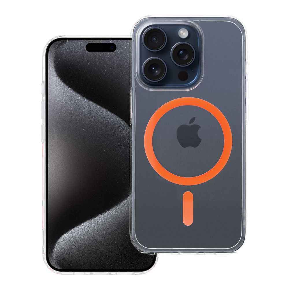 Drop Glue Colorful Ring Mag Cover kompatybilny z MagSafe pasuje do IPHONE 15 PRO pomarańczowy