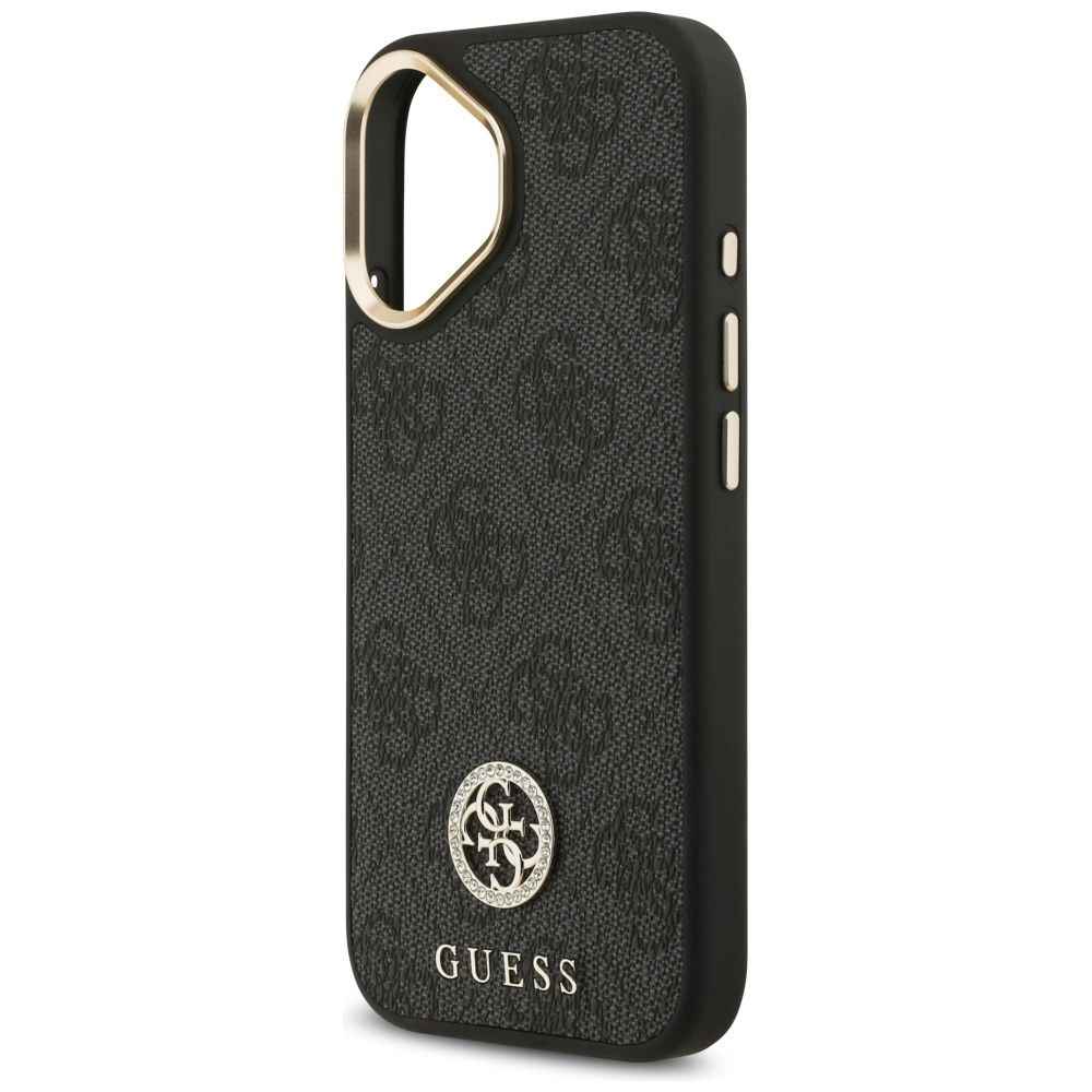 GUESS futerał do IPHONE 17 kompatybilny z MagSafe GUHMP17SP4G4DCSK (PU W/ Strass Logo & Big Strap Metal Buttons) czarny
