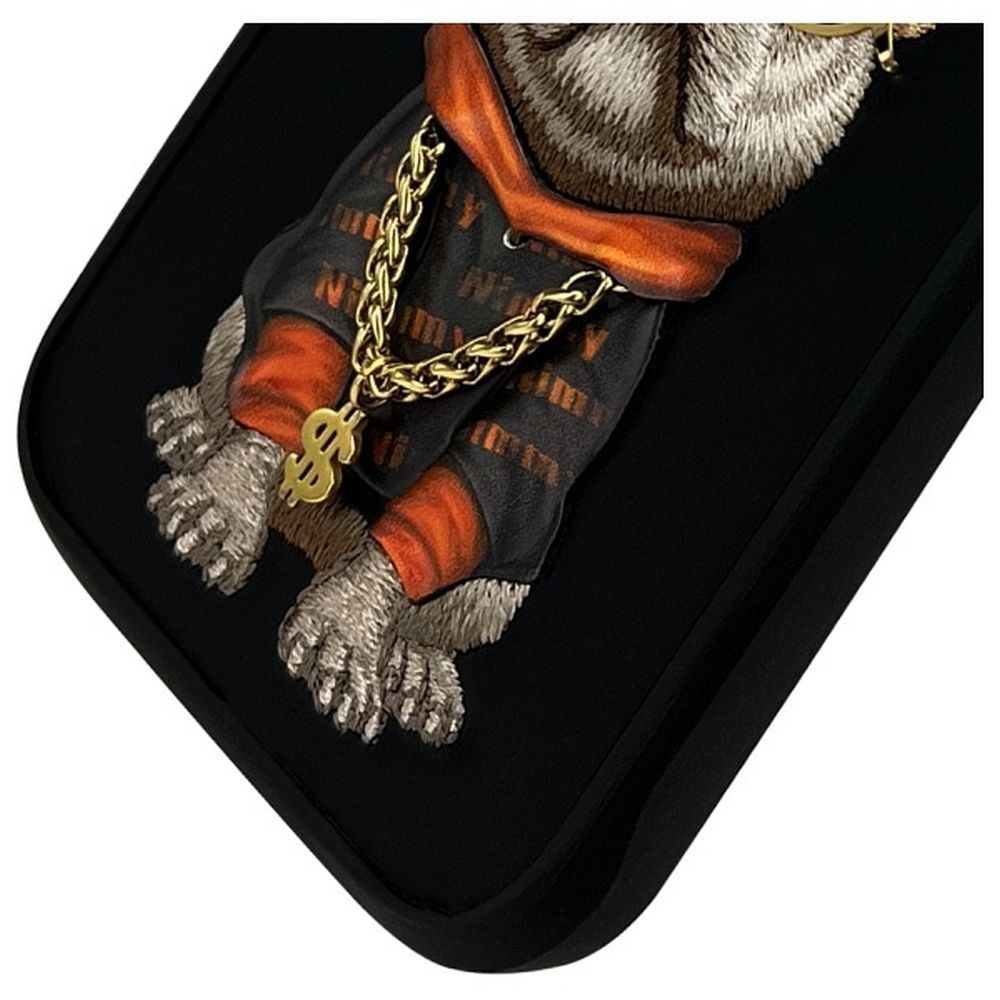 Grafika przedstawia NIMMY futerał GLASSES COOL DOG do IPHONE 16 Pro Max czarny