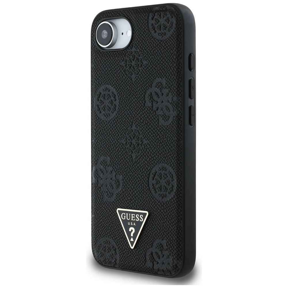 GUESS futerał do IPHONE 16e (SE 4 2025) kompatybilny z MagSafe GUHMPSE4PGBTMK (Grained PU Hot Stamp Peony Triangle Logo) czarny