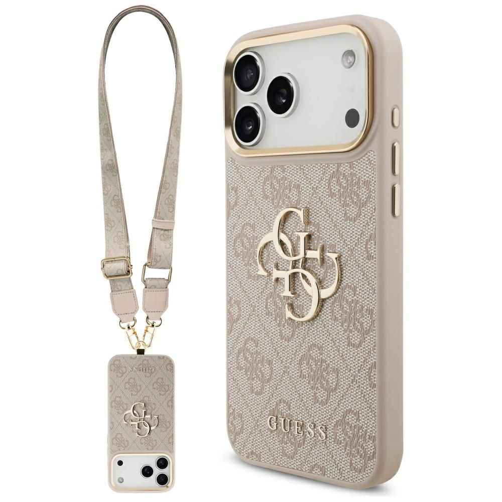 GUESS futerał do IPHONE 17 Pro Max GUHCP17XP4G4BCSP (PU W/ Big 4G Classic & Big Strap Metal Buttons) różowy