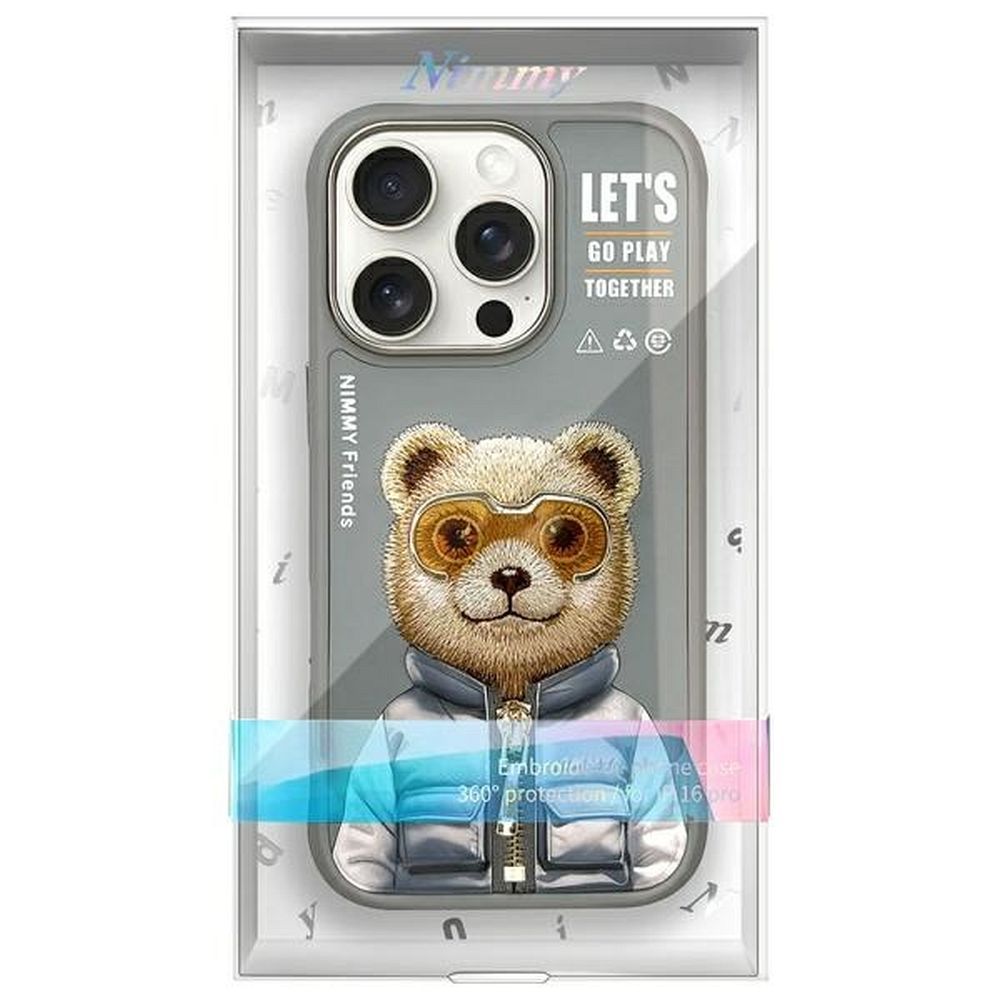 Grafika przedstawia NIMMY futerał COOL&CUTE 2.0 Bear do iPhone 16 Pro Max szary