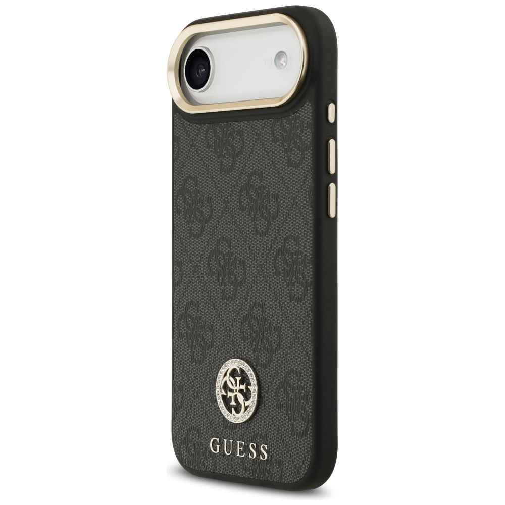 GUESS futerał do IPHONE 17 Air kompatybilny z MagSafe GUHMP17MP4GRMDEK (PU W/ 4G Strass Logo) czarny