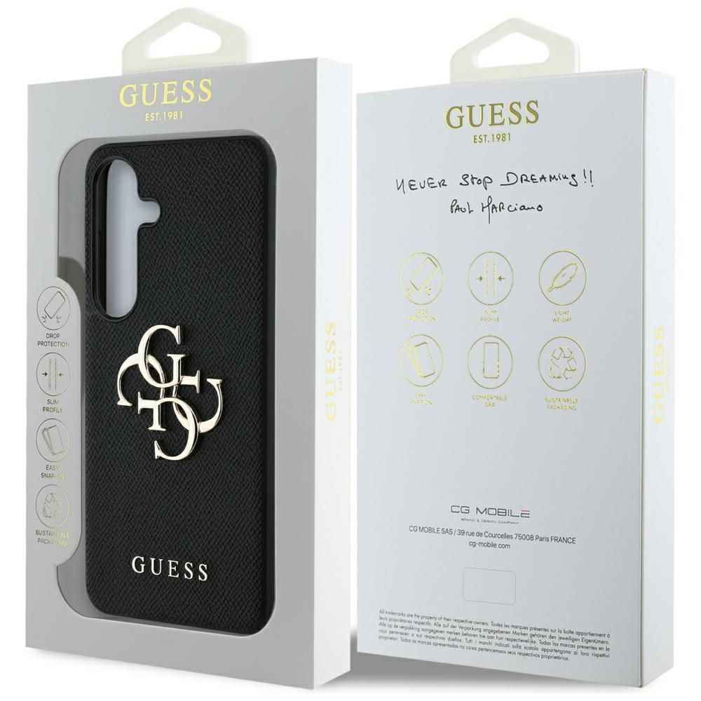 GUESS futerał do SAMSUNG S25 Plus GUHCS25MPGT4MBK (PU Grained Big 4G and Classic Logo) czarny