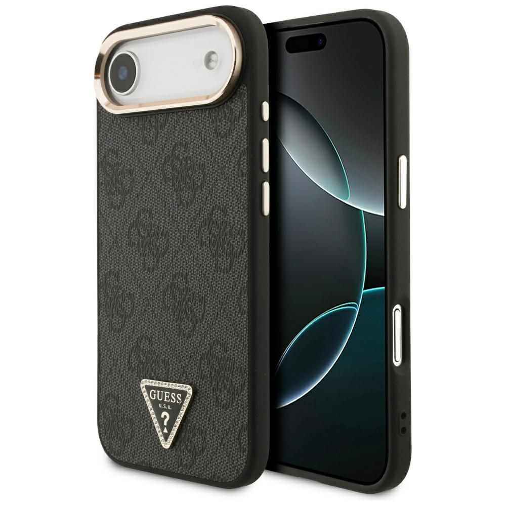 GUESS futerał do IPHONE 17 Air kompatybilny z MagSafe GUHMP17MP4GTDGMK (4G PU W/ Triangle Logo) czarny