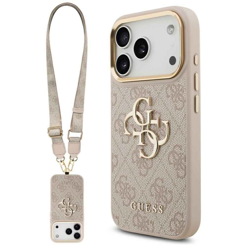 GUESS futerał do IPHONE 17 Pro GUHCP17LP4G4BCSP (PU W/ Big 4G Classic & Big Strap Metal Buttons) różowy
