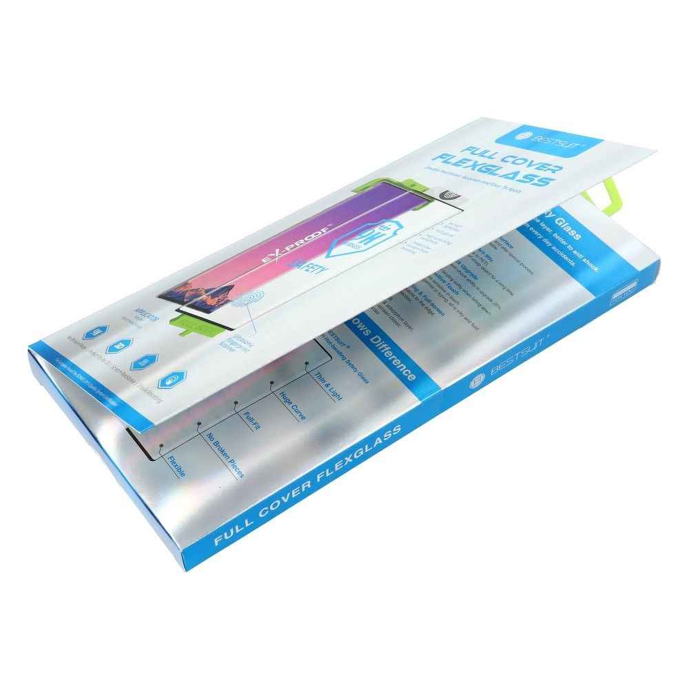 Szkło hybrydowe Bestsuit Flexible 5D Full Glue do Samsung Galaxy Note 10+ czarny (Hot Bending) - działający czytnik