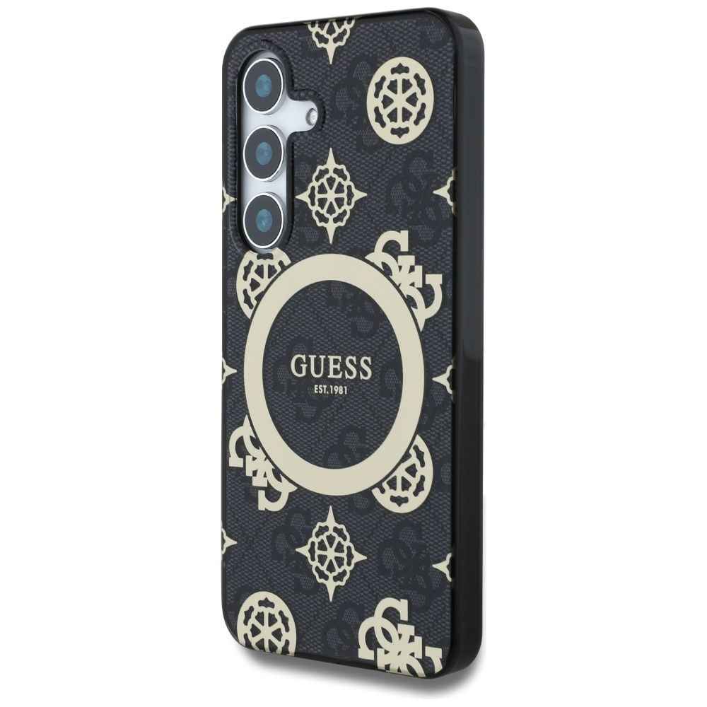 GUESS futerał do SAMSUNG S25 GUHMS25SH4PYEEK (Magnetic IML Peony on 4G Background) czarny