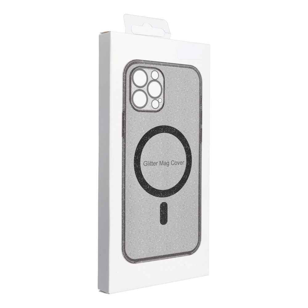 Futerał CLEAR MAG COVER z ochroną aparatu kompatybilny z MagSafe do IPHONE 16 black glitter