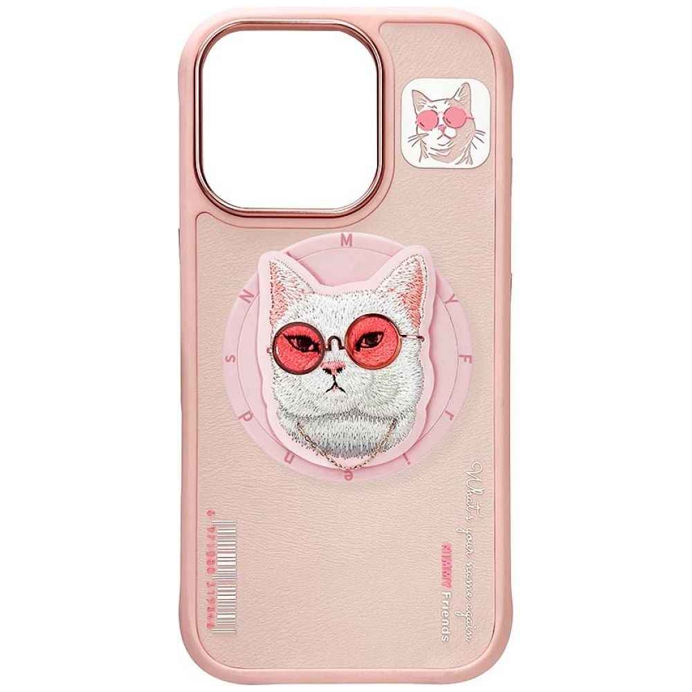 NIMMY futerał GLASSES COOL CAT kompatybilny z MagSafe do IPHONE 16 Pro Max różowy