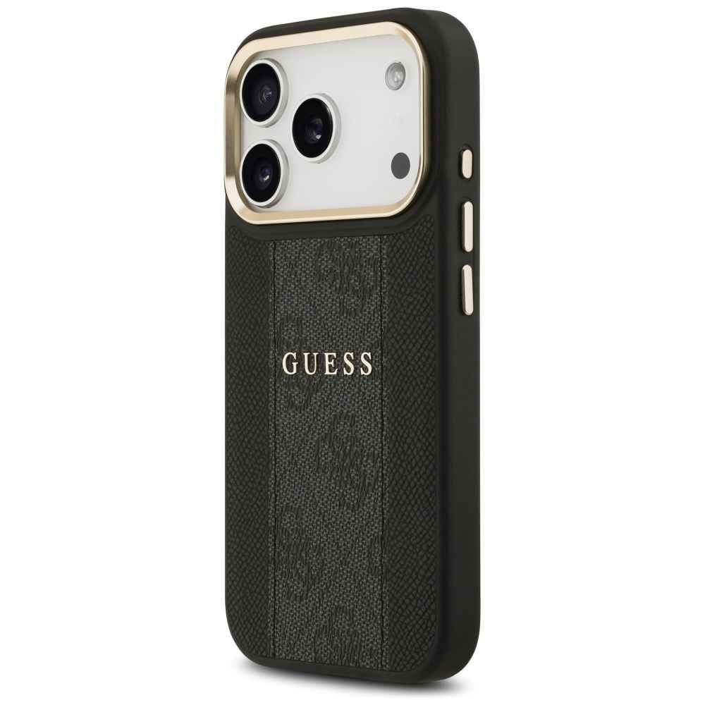 GUESS futerał do IPHONE 17 Pro kompatybilny z MagSafe GUHMP17LPG4SEMCK (PU W/ 4G Stripe) czarny