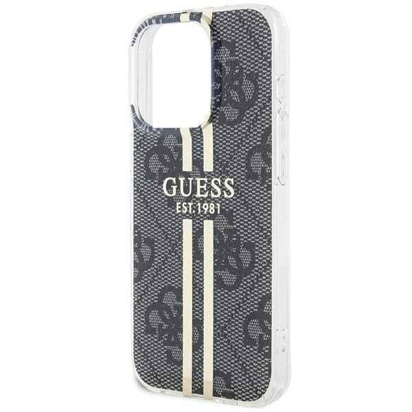 GUESS futerał do IPHONE 15 Pro Max GUHCP15XH4PSEGK (4G Gold Stripe) czarny