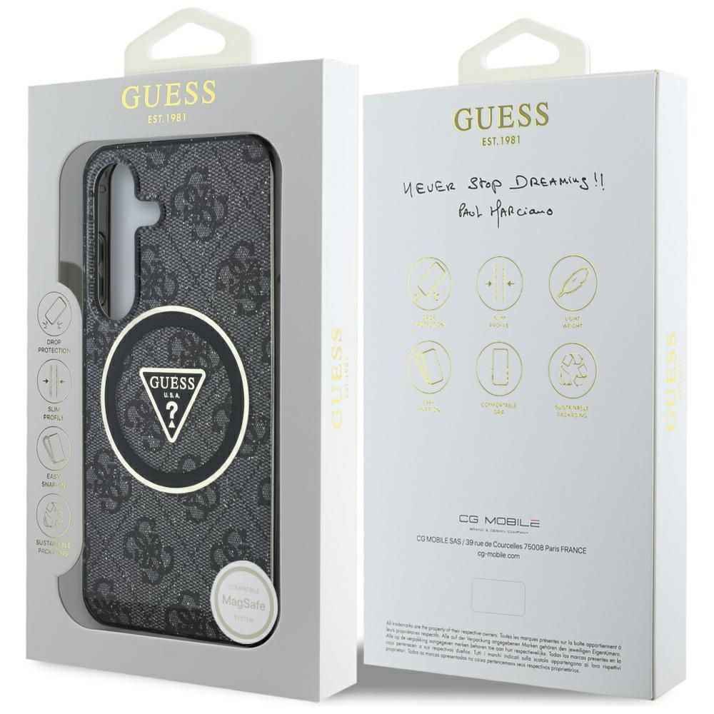 GUESS futerał do SAMSUNG S25 Plus GUHMS25MHG4PRTGK (Magnetic IML Metal Glitter 4G Circle Triangle) czarny