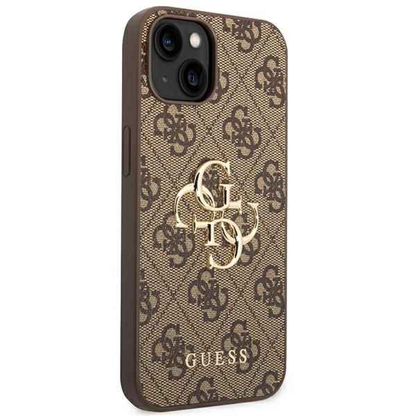 GUESS futerał do IPHONE 13 / 14 / 15 GUHCP14S4GMGBR (4G Big Metal Logo) brązowy