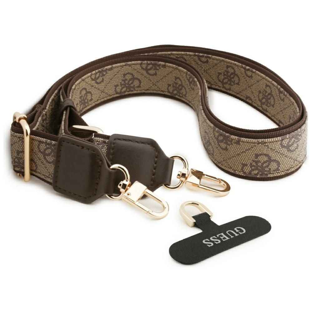 GUESS futerał do IPHONE 17 kompatybilny z MagSafe GUHMP17SP4G4DCSW (PU W/ Strass Logo & Big Strap Metal Buttons) brązowy