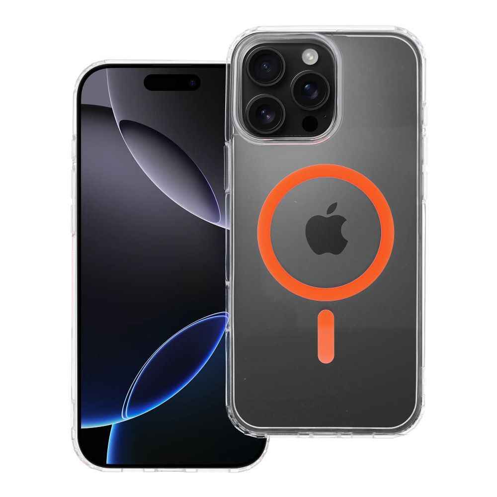 Drop Glue Colorful Ring Mag Cover kompatybilny z MagSafe pasuje do IPHONE 16 PRO MAX pomarańczowy