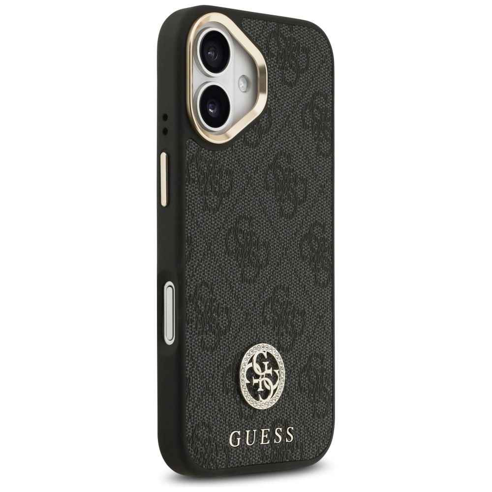 GUESS futerał do IPHONE 17 kompatybilny z MagSafe GUHMP17SP4G4DCSK (PU W/ Strass Logo & Big Strap Metal Buttons) czarny