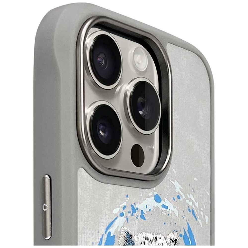 NIMMY futerał PANTERA kompatybilny z MagSafe do iPhone 16 Pro jasno szary