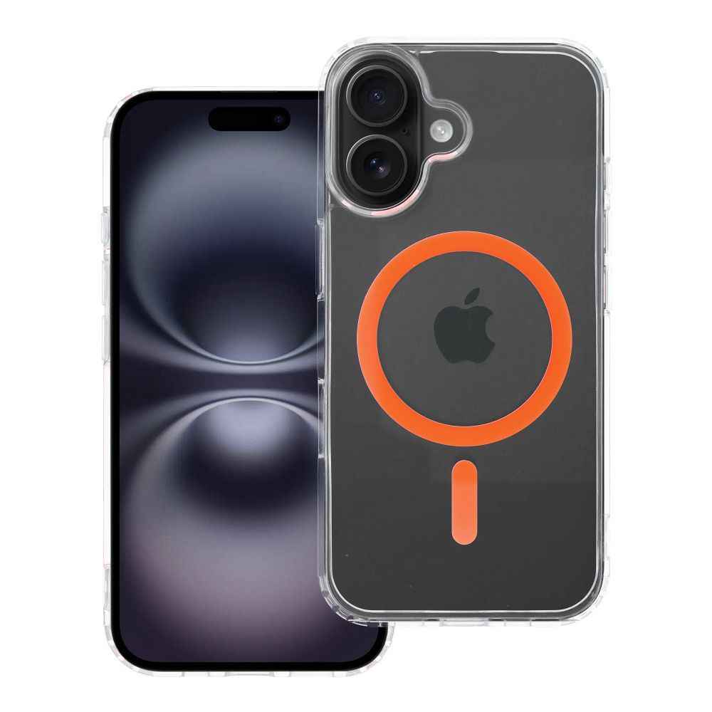 Drop Glue Colorful Ring Mag Cover kompatybilny z MagSafe pasuje do IPHONE 16 pomarańczowy