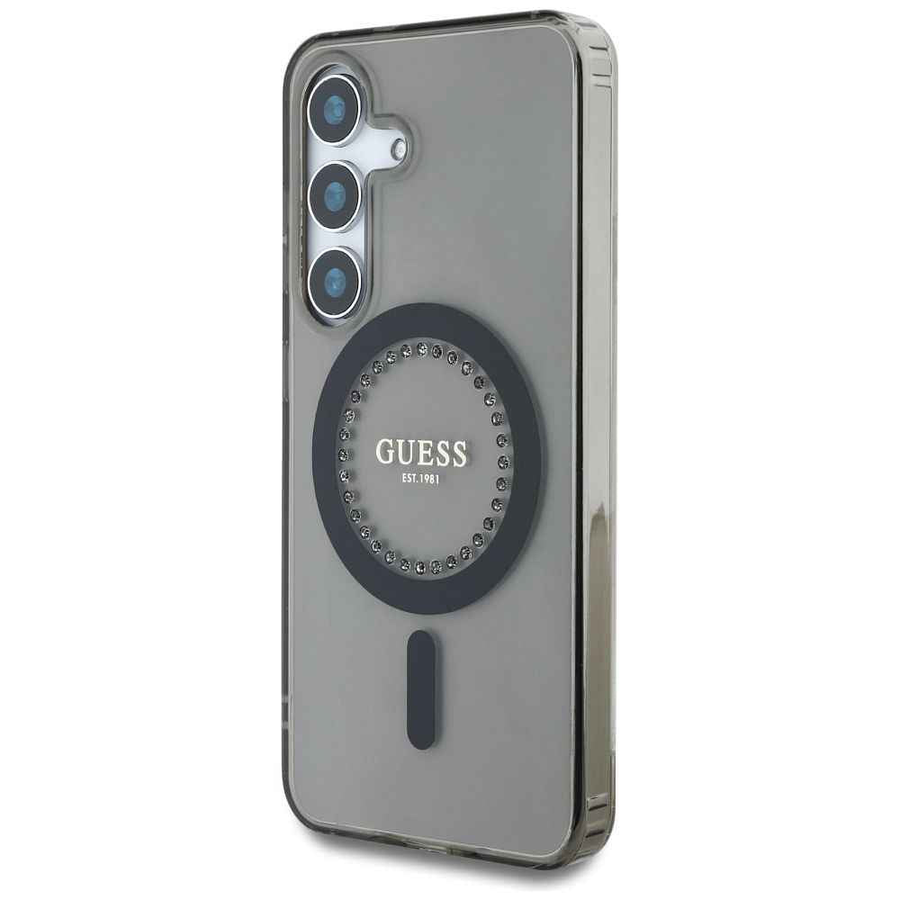 GUESS futerał do SAMSUNG S25 GUHMS25SPFTDTEK (Magnetic IML Rhinestones) czarny