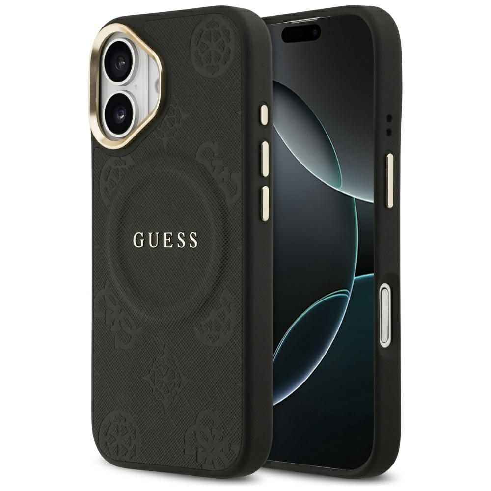 GUESS futerał do IPHONE 17 kompatybilny z MagSafe GUHMP17SPSAMSECK (PU W/ Peony Hot Stamp) czarny