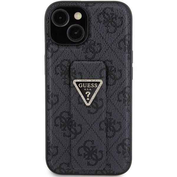 GUESS futerał do IPHONE 13 / 14 / 15 GUHCP15SPGS4TDK (Grip Stand 4G Triangle Strass) czarny