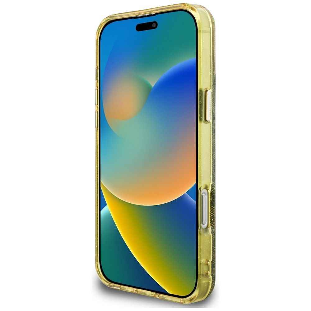 GUESS futerał do IPHONE 16 Pro kompatybilny z MagSafe GUHMP16LHG4PRTGW (IML Metal Glitter 4G Circle Triangle) brązowy