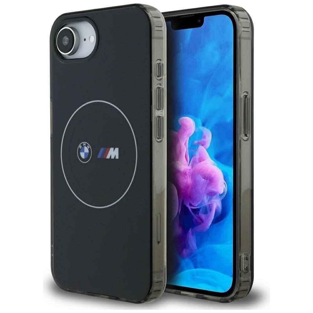 BMW futerał do IPHONE 16e (SE 4 2025) kompatybilny z MagSafe BMHMPSE424HBMKH (IML Metal White Circle) black
