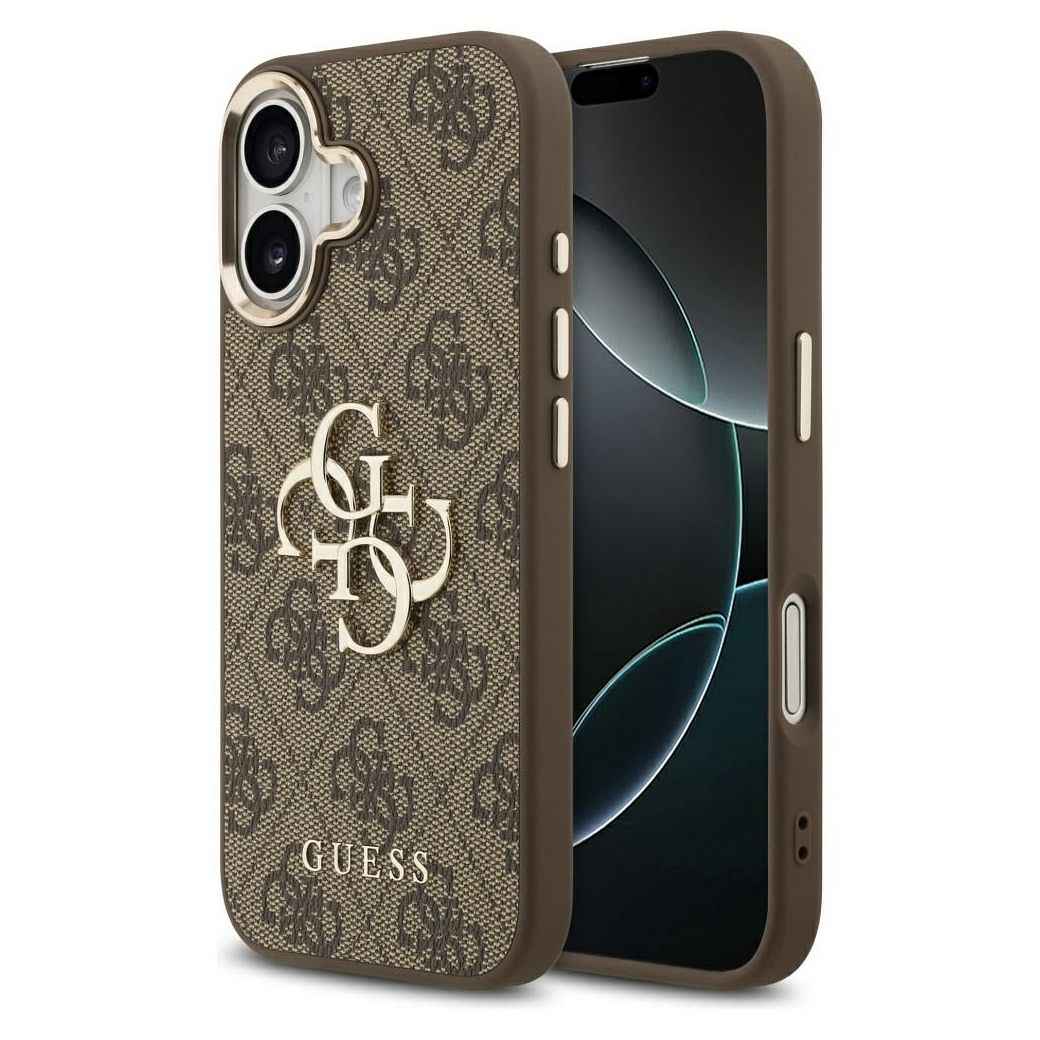 GUESS futerał do IPHONE 17 GUHCP17S4GMGCBR (PU W/ Big 4G Classic Logo) złoto brązowy