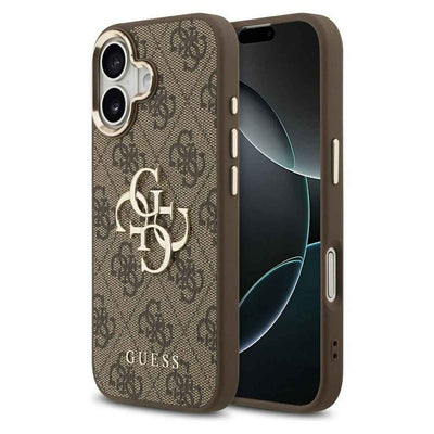 GUESS Etui do iPhone 17 GUHCP17S4GMGCBR (PU W/ Big 4G Classic Logo) złoto brązowy