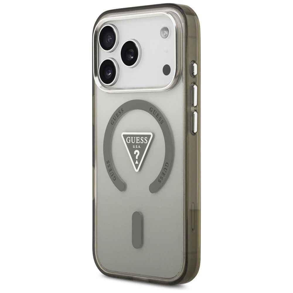 GUESS futerał do IPHONE 17 Pro kompatybilny z MagSafe GUHMP17LHGTMLCGA (IML Gradient W/ Triangle Logo) khaki
