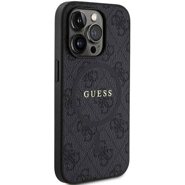 GUESS futerał do IPHONE 14 Pro kompatybilny z MagSafe GUHMP14LG4GFRK (4G Ring classic logo) czarny