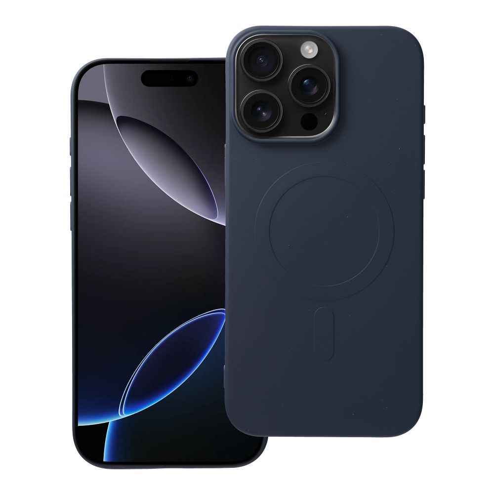 Futerał SILICONE MAG COVER (big hole) kompatybilny z MagSafe do iPhone 16 Pro Max tytanowy niebieski