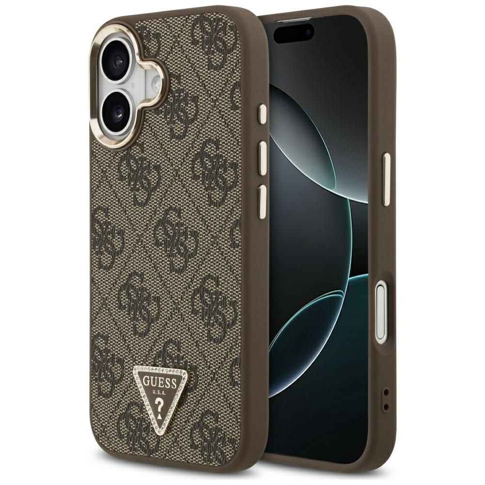 GUESS futerał do IPHONE 17 kompatybilny z MagSafe GUHMP17SP4GTDGMW (4G PU W/ Triangle Logo) złoto brązowy