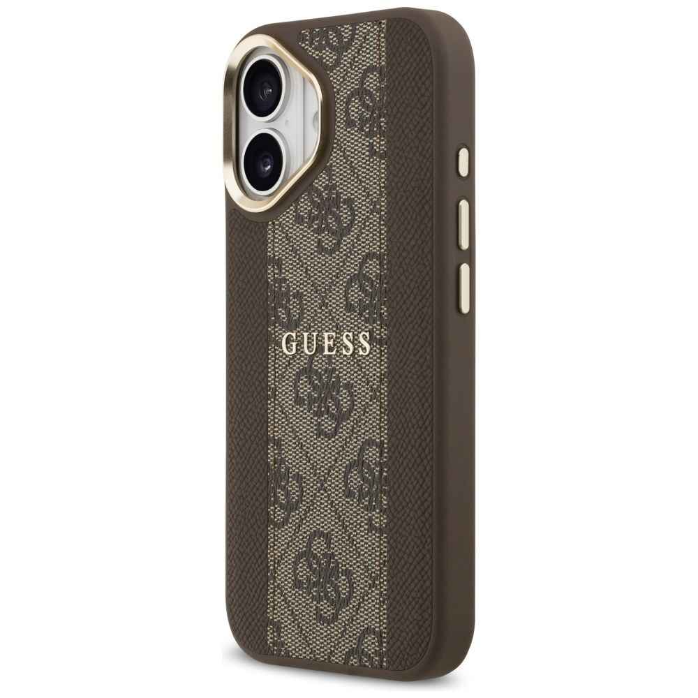 GUESS futerał do IPHONE 17 kompatybilny z MagSafe GUHMP17SPG4SEMCW (PU W/ 4G Stripe) brązowy
