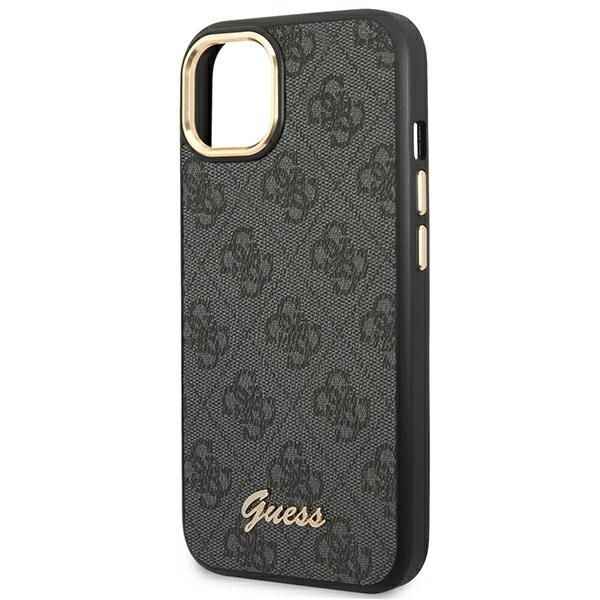 GUESS futerał do IPHONE 13 / 14 / 15 GUHCP14SHG4SHK (4G Vintage Gold Logo) czarny