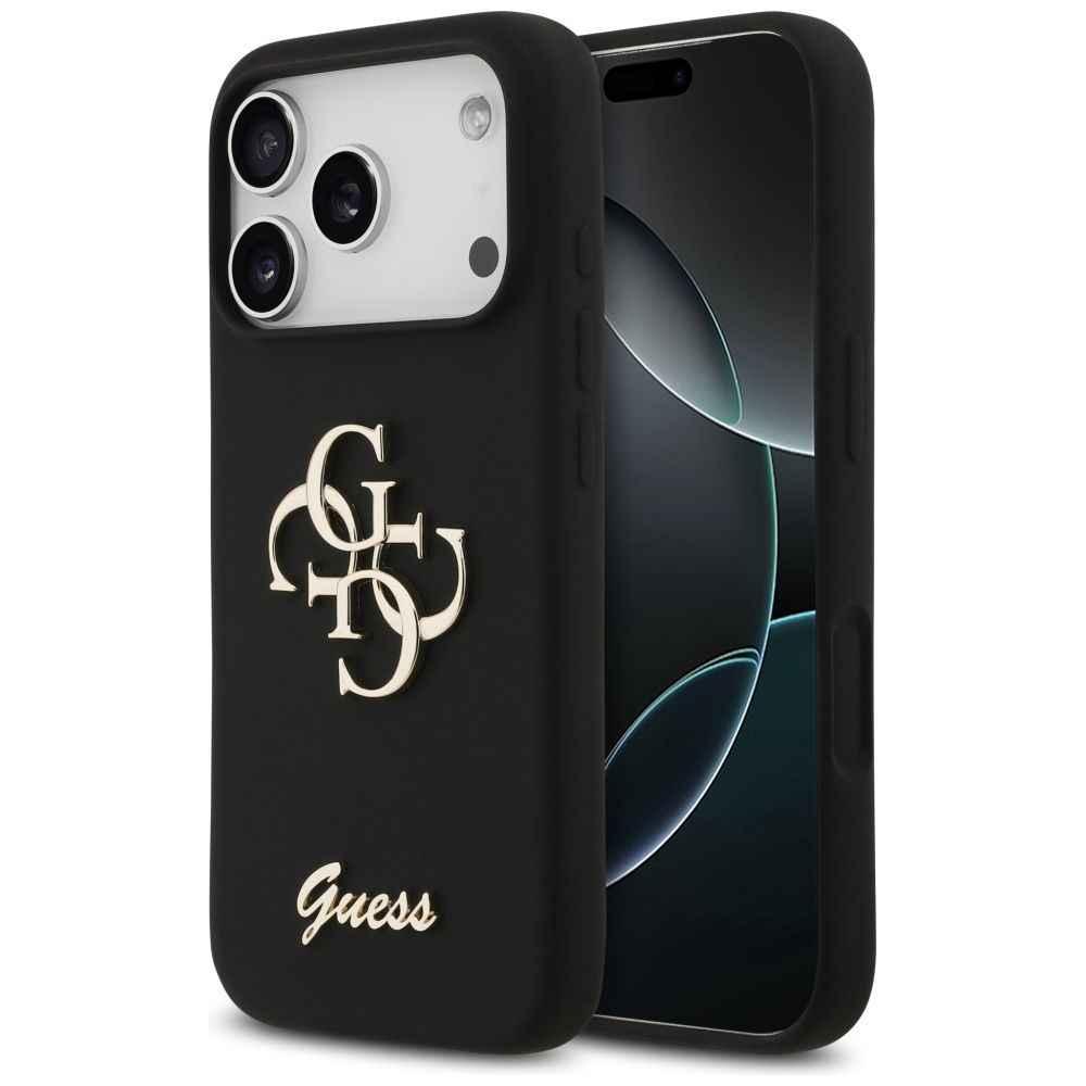 GUESS futerał do IPHONE 17 Pro GUHCP17LSC4GSMK (Silicone W/ Big 4G Script) czarny