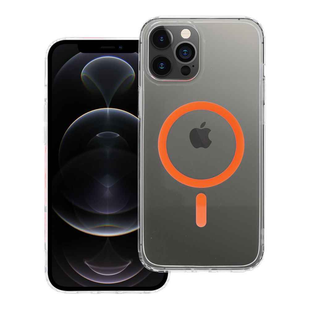 Drop Glue Colorful Ring Mag Cover kompatybilny z MagSafe pasuje do IPHONE 12 PRO MAX pomarańczowy