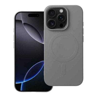 Etui na telefon  SILICONE MAG COVER (big hole) kompatybilny z MagSafe do iPhone 16 Pro tytanowy szary