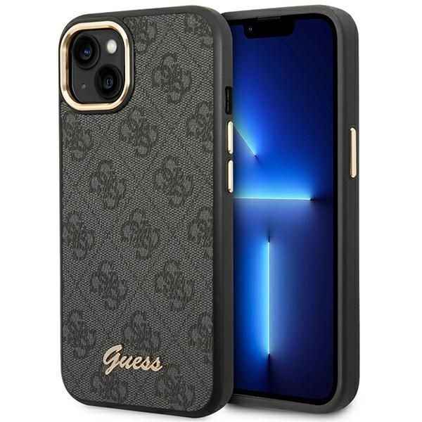 GUESS futerał do IPHONE 13 / 14 / 15 GUHCP14SHG4SHK (4G Vintage Gold Logo) czarny
